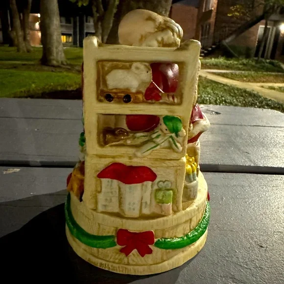 Vintage Music box Midwest Santa In His WorkshopCeramic.